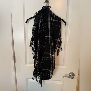 Black fringe infinity scarf
